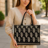 Embroidery Tote Bag Daily Carry Black