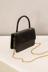 Stylish Croco Pattern Black Handbag