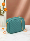 Buy Chevron Charm Crossbody Bag ~Sea Green in Pakistan