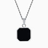 Onyx Tone Pendant White Black Necklace