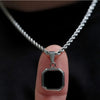 Onyx Tone Pendant White Black Necklace