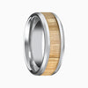 Enigma Wooden Inlay Tungsten Ring