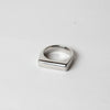 Vertical Bar Signet Ring Silver