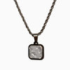 Onyx Tone Pendant White Black Necklace