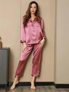 Buy Florea Silk Pajama Set With Scrunchie - Pink in Pakistan